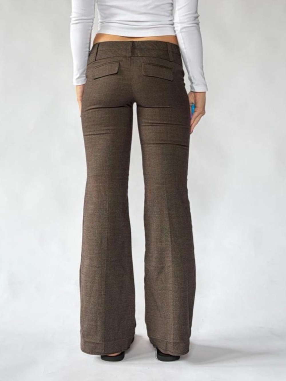 Low Rise Flare Trousers Brown 7 Juniors